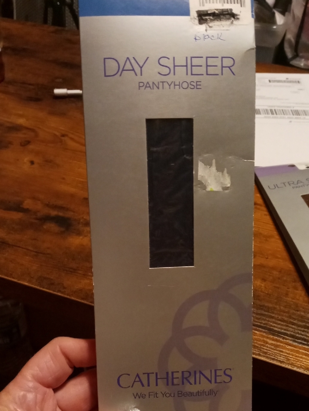 NWT Catherine's Sz C. Black Colored Day Sheer Pantyhose